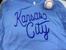 Load image into Gallery viewer, Kansas City Puff or Foam (Baseball colors) gildan crewneck