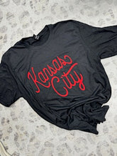 Load image into Gallery viewer, Kansas City Puff or Foam bella canvas short sleeve tee football colors