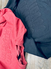 Load image into Gallery viewer, APPLIQUE TONE ON TONE WORD - CREWNECK with pocket