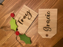 Load image into Gallery viewer, Laser wooden tags (block fonts)