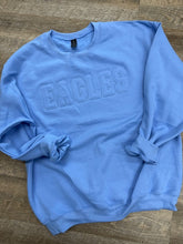 Load image into Gallery viewer, APPLIQUE TONE ON TONE WORD - CREWNECK with pocket