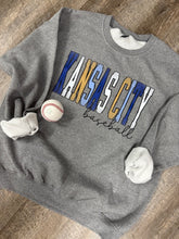Load image into Gallery viewer, KANSAS CITY baseball distressed multicolor -Adult sweatshirt