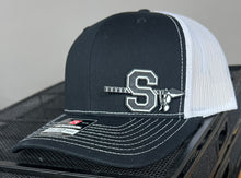 Load image into Gallery viewer, Engraved metallic leather Mascots logo Richardson 112