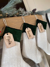 Load image into Gallery viewer, Laser wooden tags (block fonts)