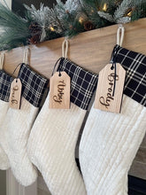 Load image into Gallery viewer, Laser wooden tags (block fonts)