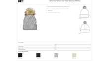 Load image into Gallery viewer, Embroidered local schools New Era Faux Fur Pom Beanie