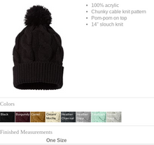 Load image into Gallery viewer, Embroidered local schools logo on Richardson - Chunk Twist Cuffed Beanie
