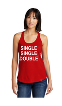Load image into Gallery viewer, SINGLE SINGLE DOUBLE NEW ERA LADIES HERITAGE RACERBACK
