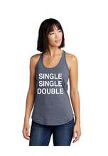 Load image into Gallery viewer, SINGLE SINGLE DOUBLE NEW ERA LADIES HERITAGE RACERBACK