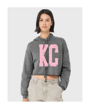 Load image into Gallery viewer, CUSTOM DISTRESSED OVERSIZED NUMBERS/LETTERS BELLA CANVAS CROP HOODIE