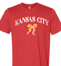 Load image into Gallery viewer, Custom Mascot Name Tee with Bow adult