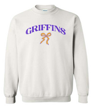 Load image into Gallery viewer, Custom Mascot Name Crewneck with Bow youth