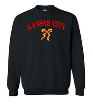 Load image into Gallery viewer, Custom Mascot Name Crewneck with Bow youth