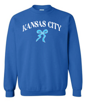 Load image into Gallery viewer, Custom Mascot Name Crewneck with Bow youth