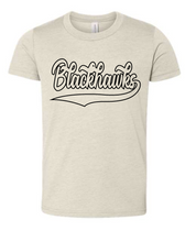 Load image into Gallery viewer, Custom Athletic script with tail tee shirt Youth version