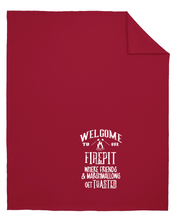 Load image into Gallery viewer, Welcome to Our Firepit – Sweatshirt Blanket
