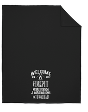 Load image into Gallery viewer, Welcome to Our Firepit – Sweatshirt Blanket