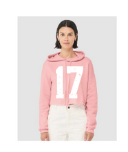 Load image into Gallery viewer, CUSTOM DISTRESSED OVERSIZED NUMBERS/LETTERS BELLA CANVAS CROP HOODIE