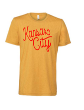 Load image into Gallery viewer, Kansas City Puff or Foam bella canvas short sleeve tee football colors