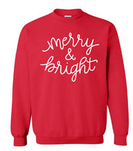 Load image into Gallery viewer, Merry & Bright crewneck with puff