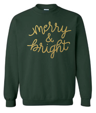 Load image into Gallery viewer, Merry & Bright crewneck with puff