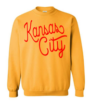 Load image into Gallery viewer, Kansas City Puff or Foam (football colors) gildan crewneck