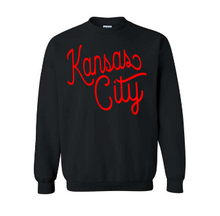 Load image into Gallery viewer, Kansas City Puff or Foam (football colors) gildan crewneck