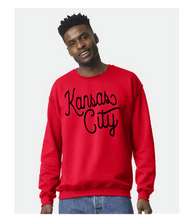 Load image into Gallery viewer, Kansas City Puff or Foam (football colors) gildan crewneck