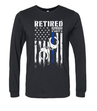 Load image into Gallery viewer, Retired distressed Police blue line flag