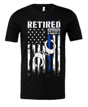 Load image into Gallery viewer, Retired distressed Police blue line flag