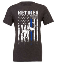 Load image into Gallery viewer, Retired distressed Police blue line flag