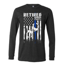 Load image into Gallery viewer, Retired distressed Police blue line flag