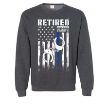 Load image into Gallery viewer, Retired distressed Police blue line flag