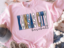 Load image into Gallery viewer, KANSAS CITY baseball distressed multicolor -Adult sweatshirt
