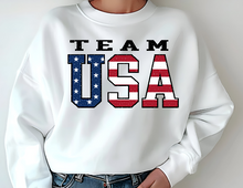 Load image into Gallery viewer, Patriotic USA Sweatshirt with distressed details