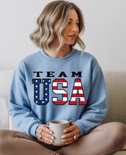 Load image into Gallery viewer, Patriotic USA Sweatshirt with distressed details