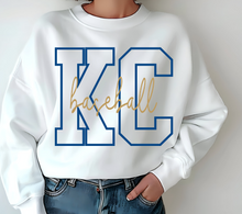 Load image into Gallery viewer, KC (baseball simple script) oversized logo crewneck sweatshirt 26
