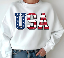 Load image into Gallery viewer, Patriotic USA Sweatshirt with Snowflake Design