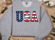 Load image into Gallery viewer, Patriotic USA Sweatshirt with distressed details