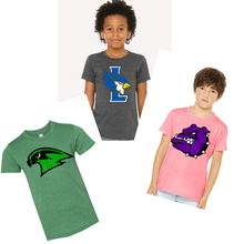 Load image into Gallery viewer, Bella Canvas Youth Short sleeve distressed local school logos