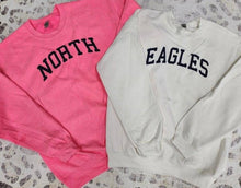 Load image into Gallery viewer, Puff YOUTH Custom word with Glitter outline Gildan Crewneck sweatshirt