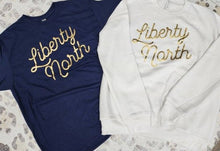 Load image into Gallery viewer, Puff YOUTH Custom word with Glitter outline Gildan Crewneck sweatshirt