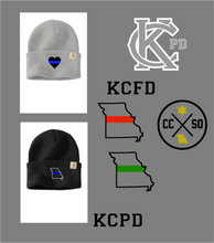 Load image into Gallery viewer, Embroidered local First Responders Carhartt Watch Cap 2.0
