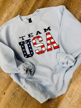 Load image into Gallery viewer, Patriotic USA Sweatshirt with Snowflake Design
