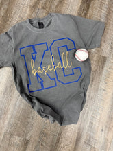 Load image into Gallery viewer, KC (baseball simple script) oversized logo short sleeve 26
