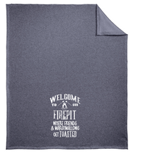 Load image into Gallery viewer, Welcome to Our Firepit – Sweatshirt Blanket
