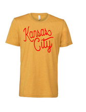 Load image into Gallery viewer, Kansas City Puff or Foam bella canvas short sleeve tee football colors
