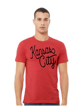 Load image into Gallery viewer, Kansas City Puff or Foam bella canvas short sleeve tee football colors
