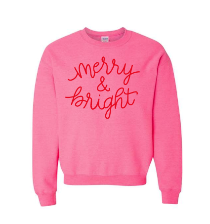 Merry & Bright crewneck with puff