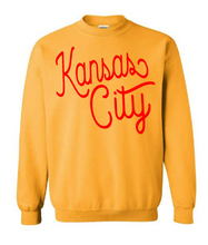 Load image into Gallery viewer, Kansas City Puff or Foam (football colors) gildan crewneck
